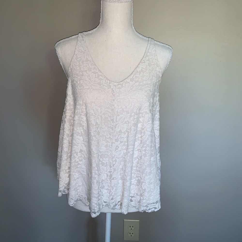 White lace tank top